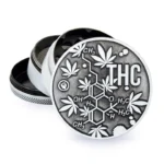 Metal Grinder - THC Molecules - Silver